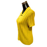 Polera/Chaleco De Hilo Fino Acanalado Con Botones