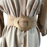 Cinturón Gamuza Hebilla Dorada - Cinto De Honor