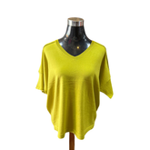 Polera Hilo Manga Corta Cuello V