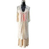 Tapado Largo Hilo Diseño Floral Verano