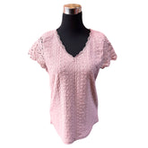 Polera Cuello V Manga Encaje