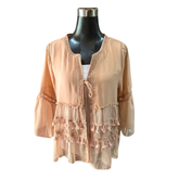 Tapado Gasa Lurex Con Flecos