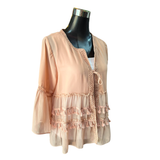 Tapado Gasa Lurex Con Flecos