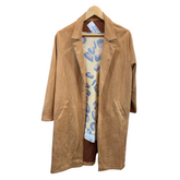 Chaqueta Gamuza Larga Con Botón