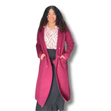 Abrigo Kala - Tela Punto Spandex Cruzado Con Bolsillos