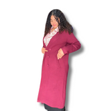 Abrigo Kala - Tela Punto Spandex Cruzado Con Bolsillos