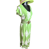 Maxi Vestido Boho Manga Corta Estampado Etnico