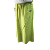 Falda De Lino Con Bolsillos Pretina Elasticada