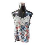 Polera Pavilo Viscosa Floreada Con Broderie