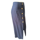 Falda Lino Botones Decorativos