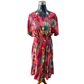 Vestido Cuello Redondo Viscosa Estampada Con Bolsillos