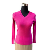 Polera Manga Larga Hilo Algodón Spandex Listada