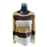 Sweater Gracia Acanalado Cuello Bote Manga Campana