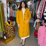 Abrigo De Lana Largo Con Gorro Tejido Nacional