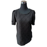 Polera Manga Princesa Con Botones Y Flores Bordadas