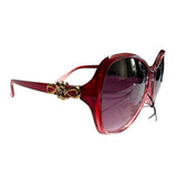 Lente De Sol Mariposa Oversize Con Adorno Flor De Lis Dorado