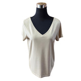 Polera Top Con Brillo Y Cuello En V