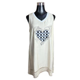 Vestido Midi Corazon Urbano De Lino Seda Sin Mangas