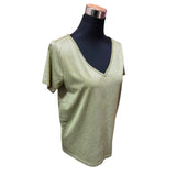 Polera Top Con Brillo Y Cuello En V