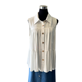 Blusa Evasé Camisera Sin Mangas