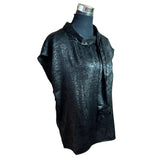 Blusa Satinada De Fiesta Con Lazo En El Cuello