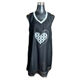 Vestido Midi Corazon Urbano De Lino Seda Sin Mangas