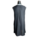 Vestido Midi Corazon Urbano De Lino Seda Sin Mangas