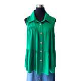 Blusa Evasé Camisera Sin Mangas