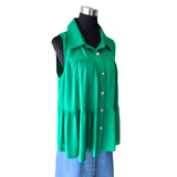 Blusa Evasé Camisera Sin Mangas