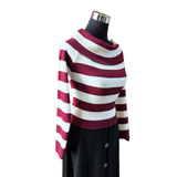 Sweater Spandex Cuello Bote Listado - Trazos De Gracia