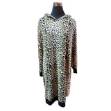 Vestido Lanilla Animal Print Con Gorro