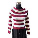 Sweater Spandex Cuello Bote Listado - Trazos De Gracia