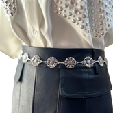 Cinturón Metalico Flor Envejecida