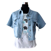 Chaqueta Bomber Mezclilla Liviana Elasticada