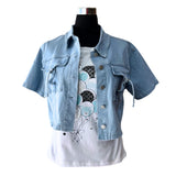 Chaqueta Bomber Mezclilla Liviana Elasticada