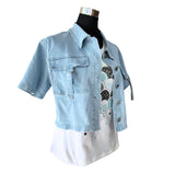 Chaqueta Bomber Mezclilla Liviana Elasticada