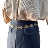 Cinturón Metalico Flor Envejecida