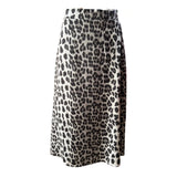 Falda Maxi Viscosa Seda Animal Print Cintura Elásticada
