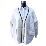 Casaca Chanel Parka Aplicación Lana Con Botones