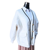 Casaca Chanel Parka Aplicación Lana Con Botones