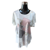 Polera Metalizada Diseño Rombo Con Tachas