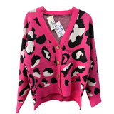 Chaleco Animal Print Boton Madera