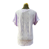 Polera Algodón Diseño Rombo Acanalado Cuello V