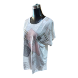 Polera Metalizada Diseño Rombo Con Tachas