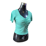 Crop Top Manga Corta Con Botones