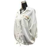 Blusa/Chaqueta Viscosa Bolsillo Corazones