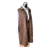 Tapado Gamuza Sin Mangas Animal Print Con Broches