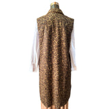 Tapado Gamuza Sin Mangas Animal Print Con Broches