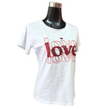 Polera Blanca Love Con Lentejuelas Brillantes