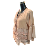 Tapado Gasa Lurex Con Flecos